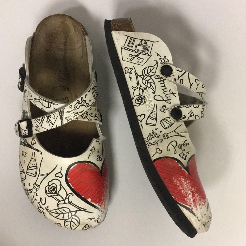 Birkenstock Dorian Paris Themed Birki’s 7.5 Shoes